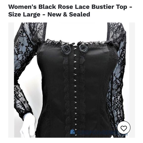 - NWT Sexy lg Blk Bustier Blouse - Picture 6 of 6